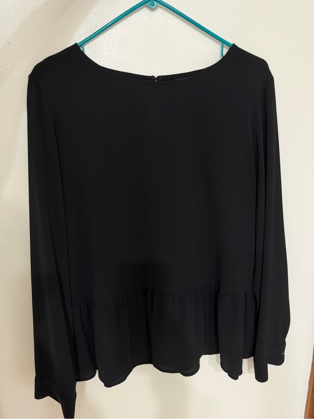 Apt. 9 Black Long-Sleeve Peplum Top